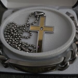 Mens bracelet and pendent set